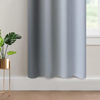 Yakamok Gray and Greyish White Thermal Insulated Grommet Light Blocking Window Drapes,Room Darkening Gradient Color Ombre Curtains for Bedroom (52W x 72L / 2 Panels, One Pair)