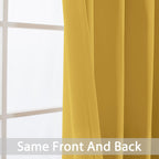 Yakamok Mustard Yellow Room Darkening Curtains 84 inch Sliding Door Drapes