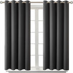 BGment Blackout Curtains - Grommet Thermal Insulated Room Darkening Bedroom and Living Room Curtain, Set of 2 Panels (52 x 45 Inch, Dark Grey)