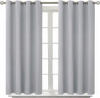 BGment Room Darkening Curtains 45 Inches Long - Grommet Thermal Insulated Drapes Window Treatment Curtains for Bedroom, 2 Panels, 52 x 45 Inch, Light Grey