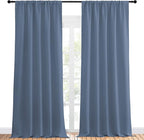 NICETOWN Blackout Curtains Window Draperies - Window Treatment Thermal Insulated Solid Room Darkening Drapes for Bedroom (Stone Blue, Set of 2 Panels, 52 by 95 inches Long)
