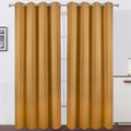 LEMOMO Blackout Curtains 66 x 84 inch/Mustard Yellow Curtains Set of 2 Panels/Thermal Insulated Room Darkening Bedroom Curtains