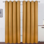 LEMOMO Blackout Curtains 66 x 84 inch/Mustard Yellow Curtains Set of 2 Panels/Thermal Insulated Room Darkening Bedroom Curtains