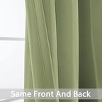 Yakamok Room Darkening Blackout Curtains for Bedroom,Thermal Insulated Grommet Top Light Blocking Window Drapes for Living Room,42W x 72L,Sage Green,2 Panels