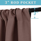 RYB HOME Blackout French Door Window Curtain Covering, Rod Pocket Thermal Insulated Privacy Non See Through Drapes for Bathroom Window, Width 29 by Length 45, Chocolate Brown, 2 Panels