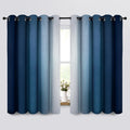 Yakamok Ombre Curtains Blue and Greyish White for Living Room,70Wx63L