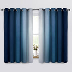Yakamok Ombre Curtains Blue and Greyish White for Living Room,70Wx63L