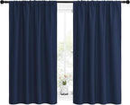NICETOWN Kitchen Curtains, Short Blackout Curtains & Drapes, Thermal Insulated Blackout Curtain Panels for Kids Room, Play Room (Navy, 42" Wide by 54" Long, 2 PCs)