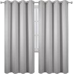 LEMOMO Blackout Curtains 66 x 72 Inch Long Light Grey Curtains Set of 2 Panels Room Darkening Curtains for Bedroom and Living Room