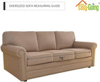 Easy-Going Reversible Oversized Couch Cover for 3 Cushion Couch Sofa Cover for Dogs Water Resistant Furniture Protector Cover with Foam Sticks for Pet (Oversized Sofa, Brown/Beige)