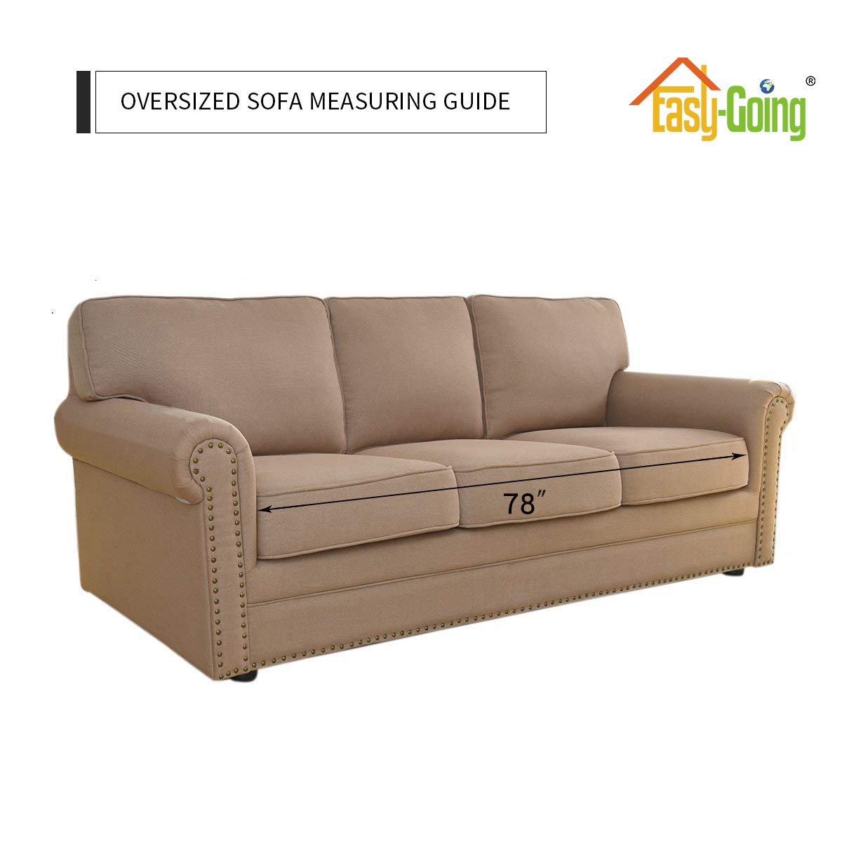 Easy-Going Reversible Couch Cover, 3 Cushion Sofa, Greyish Green/Beige