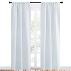 NICETOWN Greyish White Window Curtain Panels - Thermal Insulated Rod Pocket Room Darkening Curtain Sets for Bedroom (Greyish White, 2 Panels, 34 in x 84 in (W x L))