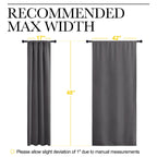 NICETOWN Grey Window Curtains for Bedroom - Home Decoration Thermal Insulated Rod Pocket Blackout Blinds & Drapes for Small Windows (Gray, 2 Panels, W42 x L48 -Inch)