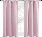 NICETOWN Kitchen Curtains, Privacy & Light Block Out Window Curtains & Drapes for Loft, Cupboard, Cafe, Girls Bedroom (Lavender Pink, 34 in x 54 in (W x L), 2 Panels)