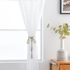 SpaceDresser Basic Rod Pocket Sheer Voile Window Curtain Panels White 1 Pair 2 Panels 60 Width 108 Inch Long for Kitchen Bedroom Children Living Room Yard（White，60Wx 108L）