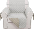 Recliner Chair Covers Reversible Sofa Cover Couch Cover for Pets Lazy Boy Furniture Protector(23''Chair,Light Grey/Beige)