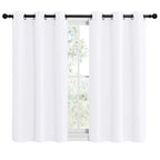 NICETOWN Draperies Curtains Panels, Blocking Out 50% Sunlight Window Treatment Curtains, Grommet Top Small Window Drapes for Bedroom (2 Panels, 42 by 40, White)