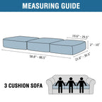 H.VERSAILTEX Velvet Stretch Couch Cushion Cover Plush Cushion Slipcover for Chair Loveseat Sofa Cushion Furniture Protector Seat Cushion Sofa Cover (3 Piece Sofa Cushion Covers, Sea Grass)