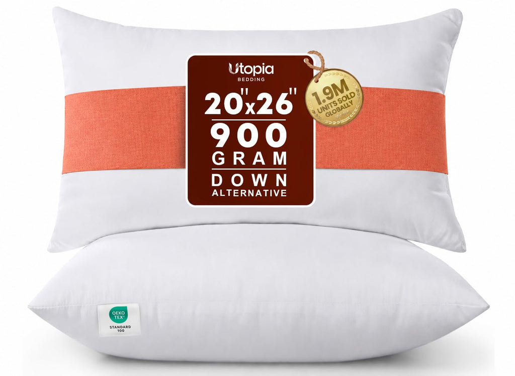 Utopia Bedding 20x26 Pillow Inserts, White Throw Pillows for Couch, 2 Pack