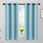 Yakamok Sky Blue Blackout Curtains for Bedroom,Thermal Insulated Grommet Room Darkening Window Drapes for Living Room,42W x 63L,2 Panels