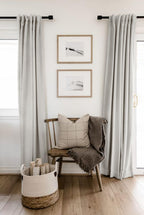 Linen Textured Total Blackout Curtains for Bedroom 72 Inches Long, Beige