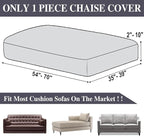 Chaise Couch Cushion Cover Washable Separate Seat Stretch Sectional Sofa Slipcover (1 Piece for Chaise or Sofa 3-Seater, Dark Grey)