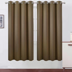 LEMOMO Brown Thermal Blackout Curtains/52 x 72 Inch/Set of 2 Panels Room Darkening Curtains for Bedroom