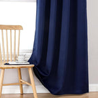 ChrisDowa 100% Blackout Curtains for Bedroom with Black Liner, 2 Thick Layers Total Blackout Thermal Insulated Grommet Window Curtains 2 Panels Set (Navy Blue, 42 x 63 Inch)
