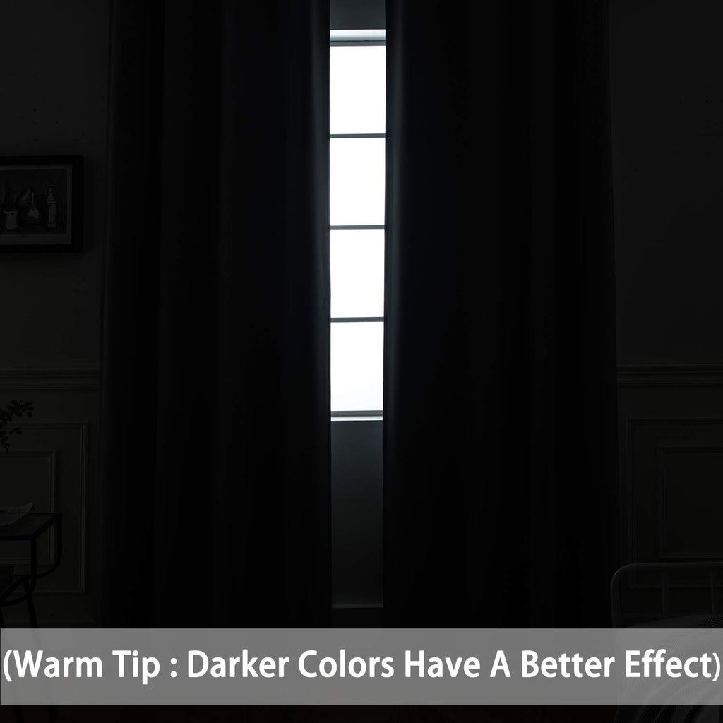 Yakamok Grey Room Darkening Curtains 84 inch Gray Sliding Door Drapes