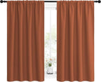 NICETOWN Blackout Curtains and Drapes - Thermal Insulated Solid Rod Pocket Blackout Draperies/Panels (Burnt Orange, 1 Pair, 42 by 54 inches)