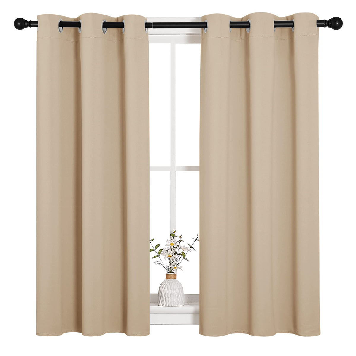 NICETOWN White Light Blocking Curtains for Bedroom 34" w x 45" L 2 Panels
