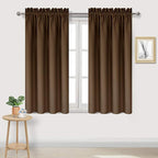 DWCN Brown Blackout Curtains for Bedroom -Rod Pocket Thermal Insulated Room Darkening Drapes for Living Room, W 42 x L 54 Inch, 2 Panels