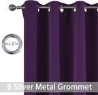 Yakamok Wide Thermal Blackout Patio Door Curtain Panel,Purple Grommet Sliding Door Insulated Curtains, Extra Wide Curtains for Sliding Glass Door,Purple, W52 x L84, 1 Panel