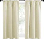 NICETOWN Kitchen Curtains, Short Blackout Curtains & Drapes, Home Decoration Privacy Thermal Insulated Curtains for Unicorn Theam Room (Beige, 34" Wide, 54" Long, 2 PCs)