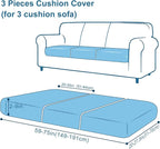 Smiry Printed Couch Cushion Covers, Stretch Soft Couch Covers for Sofa, Washable Non-Slip Sofa Slipcover Furniture Protector for Indoor and Outdoor (3 Pack, Green)