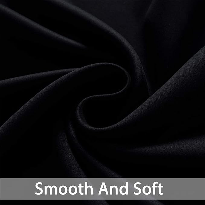 Yakamok Black Room Darkening Grommet Window Drapes Blackout Curtains Thermal Insulated Grommet Curtain Panels for Bedroom, 38W x 84L,1 Panel