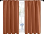 NICETOWN Blackout Curtains and Drapes - Thermal Insulated Solid Rod Pocket Blackout Draperies/Panels (Burnt Orange, 1 Pair, 42 by 48 inches)