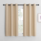 NICETOWN Bedroom Curtains Blackout Drapery Panels, Three Pass Microfiber Thermal Insulated Solid Ring Top Blackout Window Curtains/Drapes (Two Panels, 42 x 50 inches, Gray)