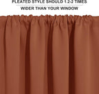 RYB HOME Blackout Curtains for Bedroom Living Room 63 inches Long, Thermal Insulated Privacy Rod Pocket Drapes for Nursery Office Home Theater, Width 42 by Length 63, Burnt Orange, 2 Panels