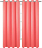 LEMOMO Blackout Curtains 52 x 90 Inch Long Coral Curtains Set of 2 Panels Room Darkening Curtains for Bedroom and Living Room