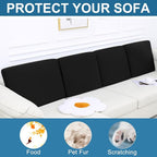 Smiry Printed Couch Cushion Covers, Stretch Soft Couch Covers for Sofa, Washable Non-Slip Sofa Slipcover Furniture Protector for Indoor and Outdoor (Backrest L, Black)