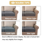 H.VERSAILTEX Super Stretch Individual Seat Cushion Covers Sofa Couch Slipcover Sets Thick Jacquard Textured Twill Fabric (2 Piece Medium Covers, Grey)