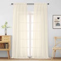 Ebesto Cream Sheer Curtains for Window 96 Inches Long 2 Panels Set, Soft Airy Light Filtering Voile Sheer Curtains for Living Room Bedroom, Dual Rod Pocket Elegant Window Drapes, 2x42Wx96L Inches