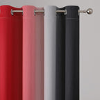Estelar Textiler Red and Black Ombre Short Blackout Curtains 36 Inch Long, Thermal Insulated Grommet Small Half Window Drapes for Cafe/Basement/RV Camper/Kitchen, 52Wx36L, 2 Panels
