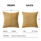 MIULEE Cream Yellow Decorative Throw Pillow Covers for Couch 18x18 Inch