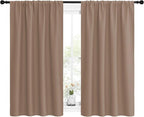 NICETOWN Kitchen Window Blackout Curtains - Window Treatment Thermal Insulated Rod Pocket Small Blackout Draperies/Drapes for Bedroom/Kitchen (Cappuccino, Set of 2, 42 inches Wide by 54 inches Long)