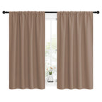 NICETOWN Kitchen Window Blackout Curtains - Window Treatment Thermal Insulated Rod Pocket Small Blackout Draperies/Drapes for Bedroom/Kitchen (Cappuccino, Set of 2, 42 inches Wide by 54 inches Long)