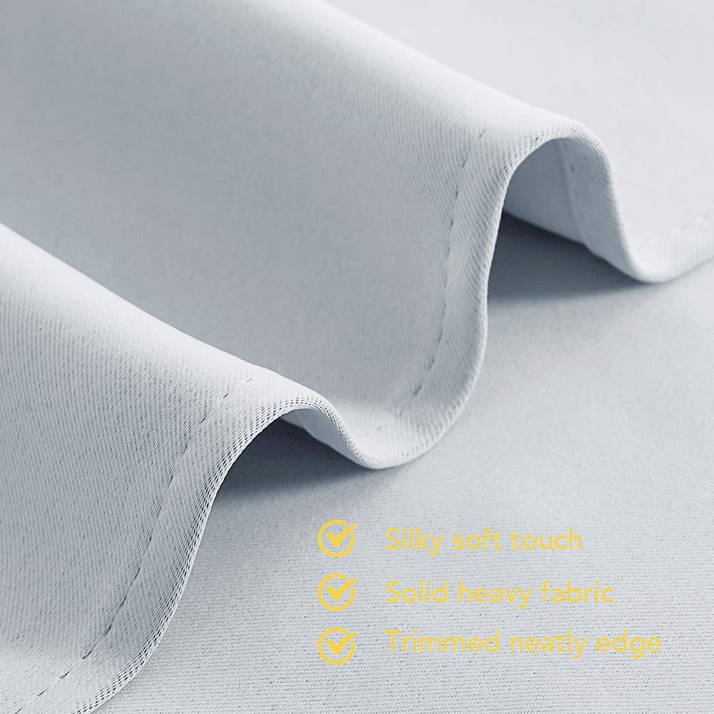 NICETOWN Room Darkening Draperies Curtains Panels, Window Treatment Thermal Insulated Grommet Room Darkening Curtains/Drapes for Bedroom (Greyish White, 2 Panels, 70 by 54)