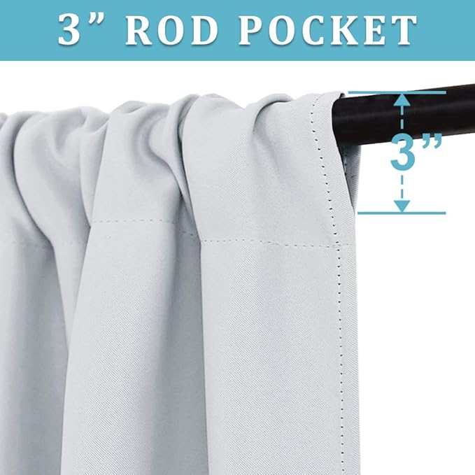RYB HOME Short Curtains for Bedroom, Room Darkening, Rod Pocket