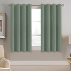 H.VERSAILTEX Blackout Curtain for Bedroom Small Window Kitchen Blackout Curtains 45 inch Length Energy Saving Solid Grommet Blackout Drape, One Panel, Green Bay, 52" W x 45" L